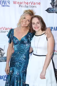 Photo of Dominique Swain (left) and Mandalynn Carlson at The Sparrows: Nesting Screening at Raleigh Studios Hollywood in Los Angeles, April 20, 2015