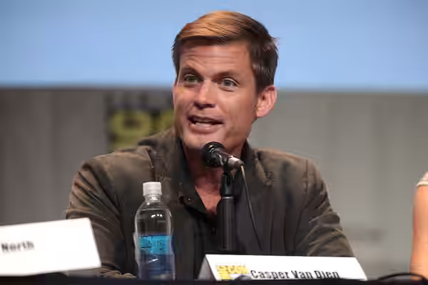 Casper Van Dien speaking at the 2015 San Diego Comic Con International, for "Con Man", at the San Diego Convention Center in San Diego, California. Please attri