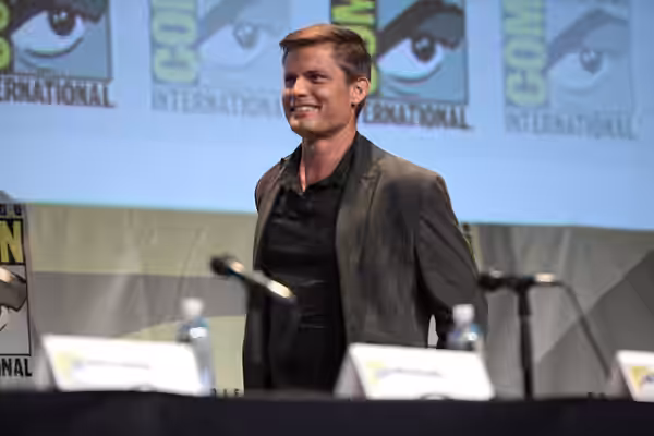 Casper Van Dien speaking at the 2015 San Diego Comic Con International, for "Con Man", at the San Diego Convention Center in San Diego, California. Please attri