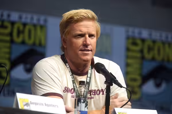 Jake Busey speaking at the 2018 San Diego Comic Con International, for "The Predator", at the San Diego Convention Center in San Diego, California. Please attri