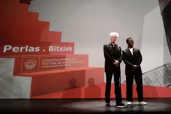 Director Jim Jarmusch and actor Isaach de Bankolé promote their film The Limits of Control at the San Sebastian International Film Festival on September 22, 200 (2009)