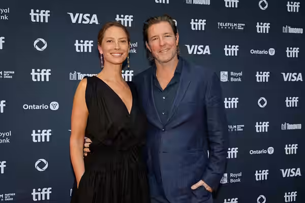 Christy Turlington and Edward Burns at the 2024 Toronto International Film Festival (TIFF) for the movie Millers In Marriage.