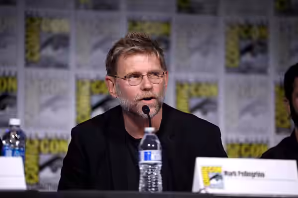 Mark Pellegrino speaking at the 2023 San Diego Comic Con International, for "Underdeveloped", at the San Diego Convention Center in San Diego, California. Pleas