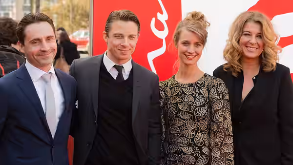 The director Kasper Barfoed and the actors Johannes Lassen, Sara Hjort Ditlevsen and Paprika Steen at the presentation of danish series Gidseltagningen (Below t (2017)