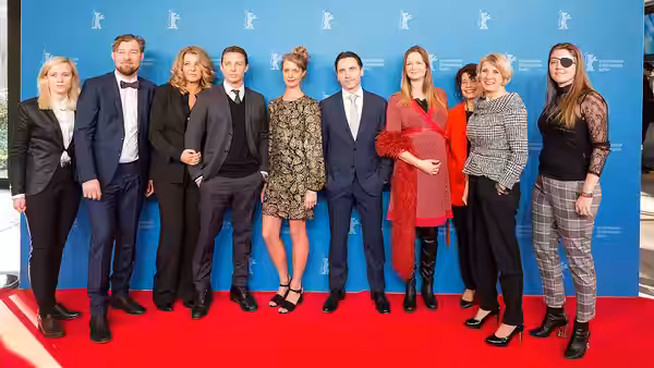 The film team of danish series Gidseltagningen (Below the Surface) at the Berlinale 2017