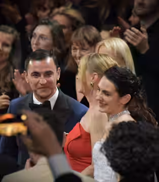 The Girl with the Needle premiere night at 2024 Cannes Film Festival with Vic Carmen Sonne, Trine Dyrholm, and Besir Zeciri