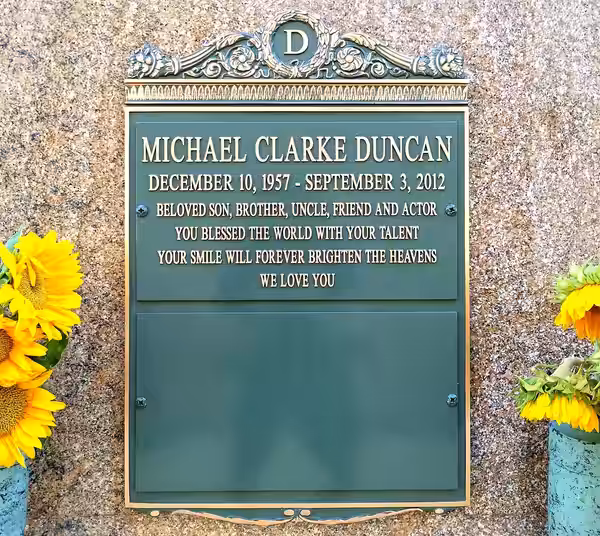 Crypt of Michael Clarke Duncan at Forest Lawn Hollywood Hills. (2014)