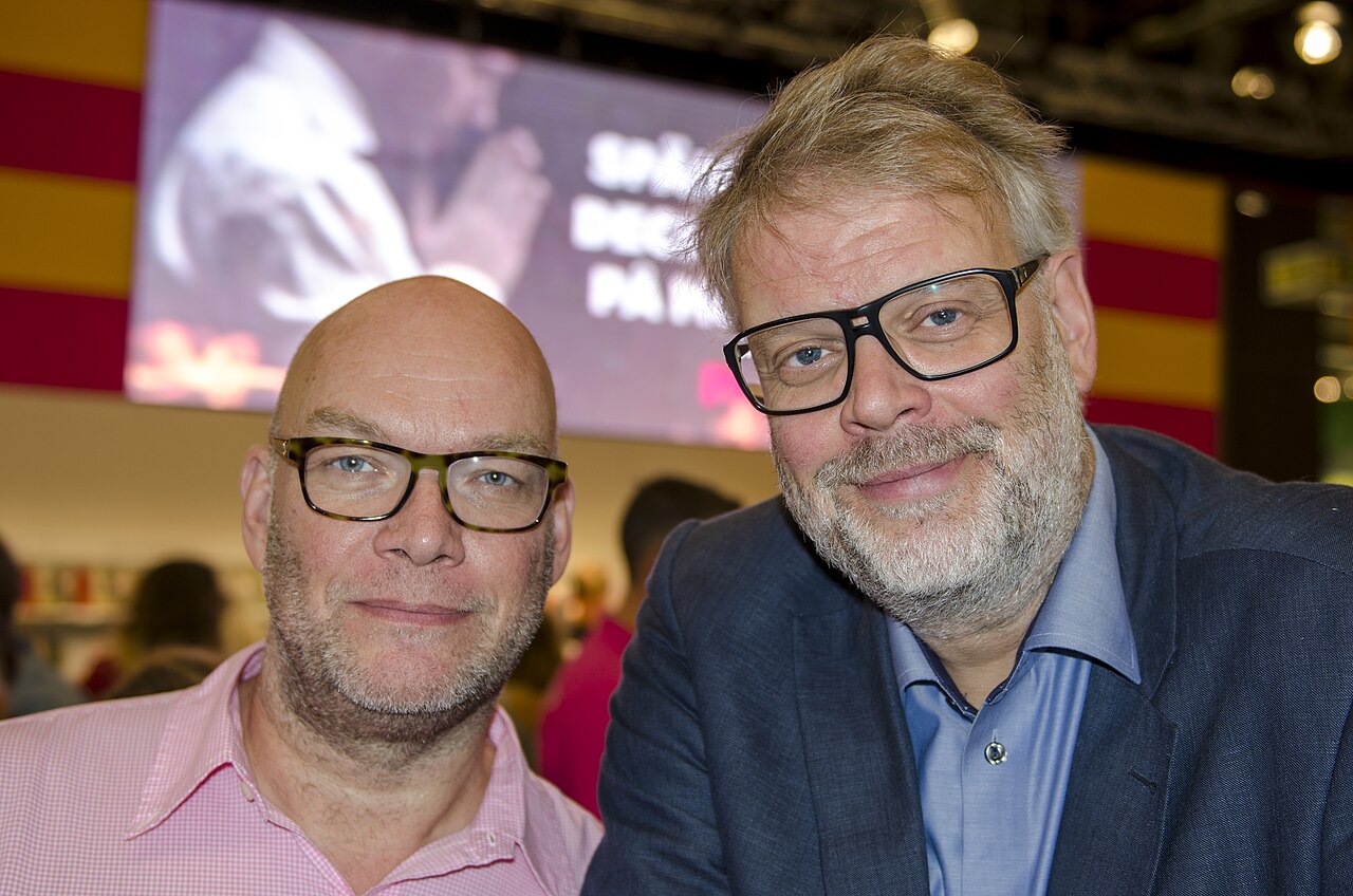 Michael Hjorth and Hans Rosenfeldt at the Gothenburg Book Fair 2014.