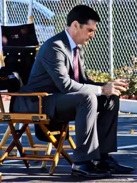 American actor Thomas Gibson on set during the filming of the hit TV series "Criminal Minds" in early December 2010 at Simi Valley, California.