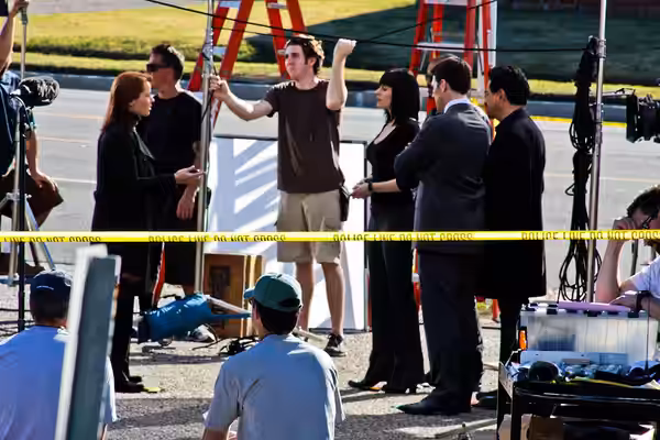 A scene from the filming of the TV show "Criminal Minds" during season 6 of its run in Simi Valley, California, USA in December 2010.