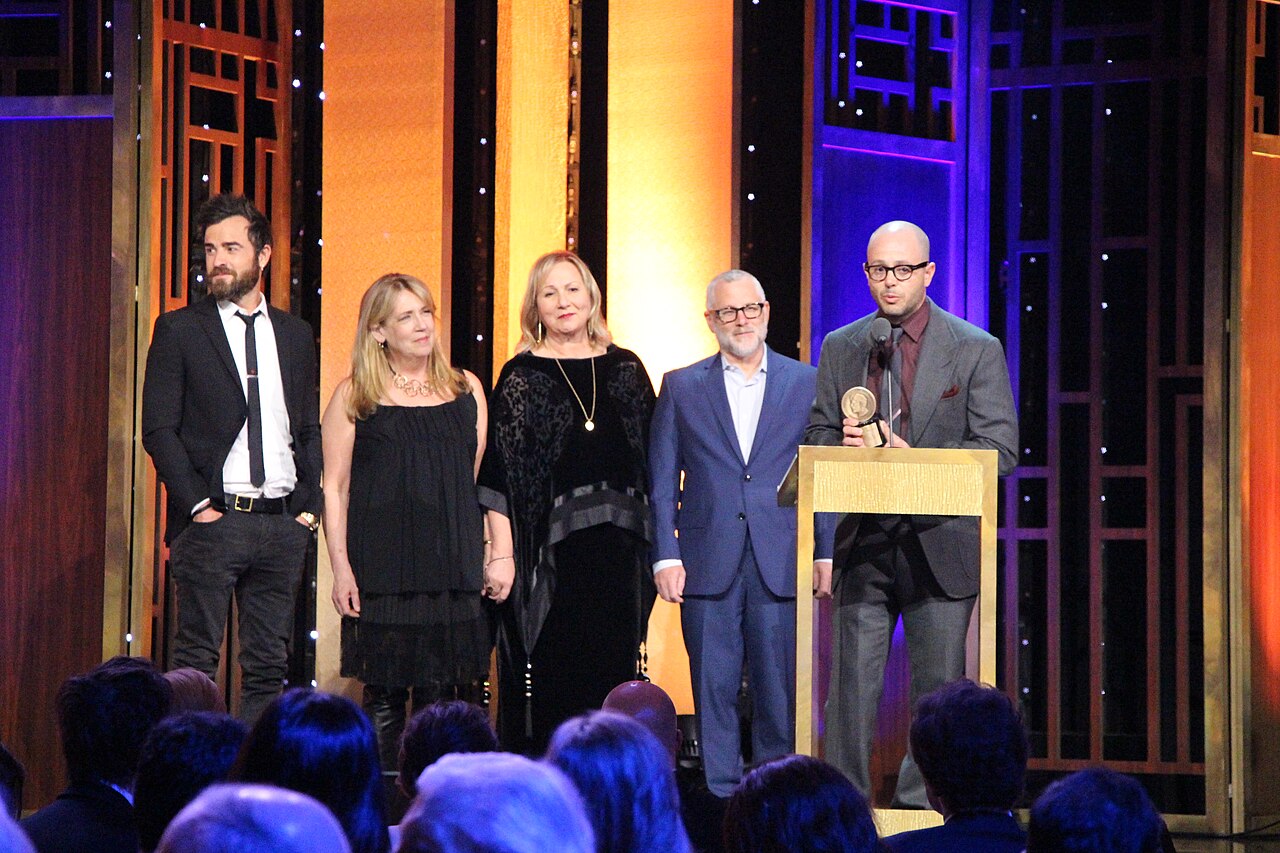This photo includes Actors Justin Theroux and Ann Dowd, Executive Producer/Director Mimi Leder, Co-Creator/Executive Producer Tom Perrotta and Showrunner Damon  (2016)