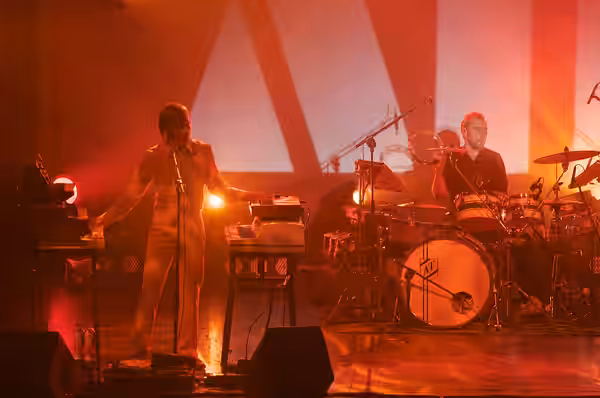 Alex Thomas and Jean-Benoît Dunckel performing live with Air in 2010