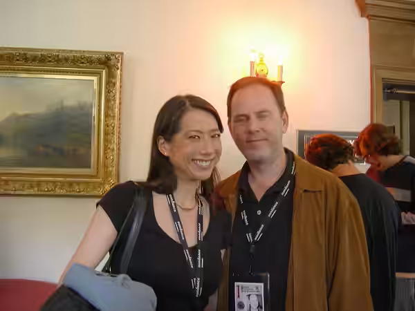 Edie &amp; David Ichioka, makers of the documentary Murch (about film editor Walter Murch), taken in main lobby of the Harvard Exit Theater in the Harvard Belmo (2007)