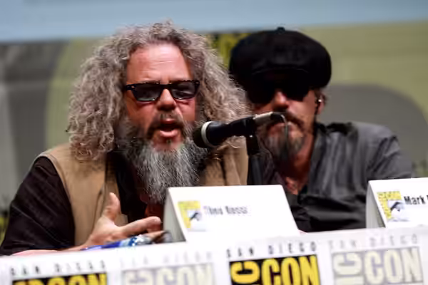 Mark Boone Junior and Tommy Flanagan speaking at the 2013 San Diego Comic Con International, for "Sons of Anarchy", at the San Diego Convention Center in San Di
