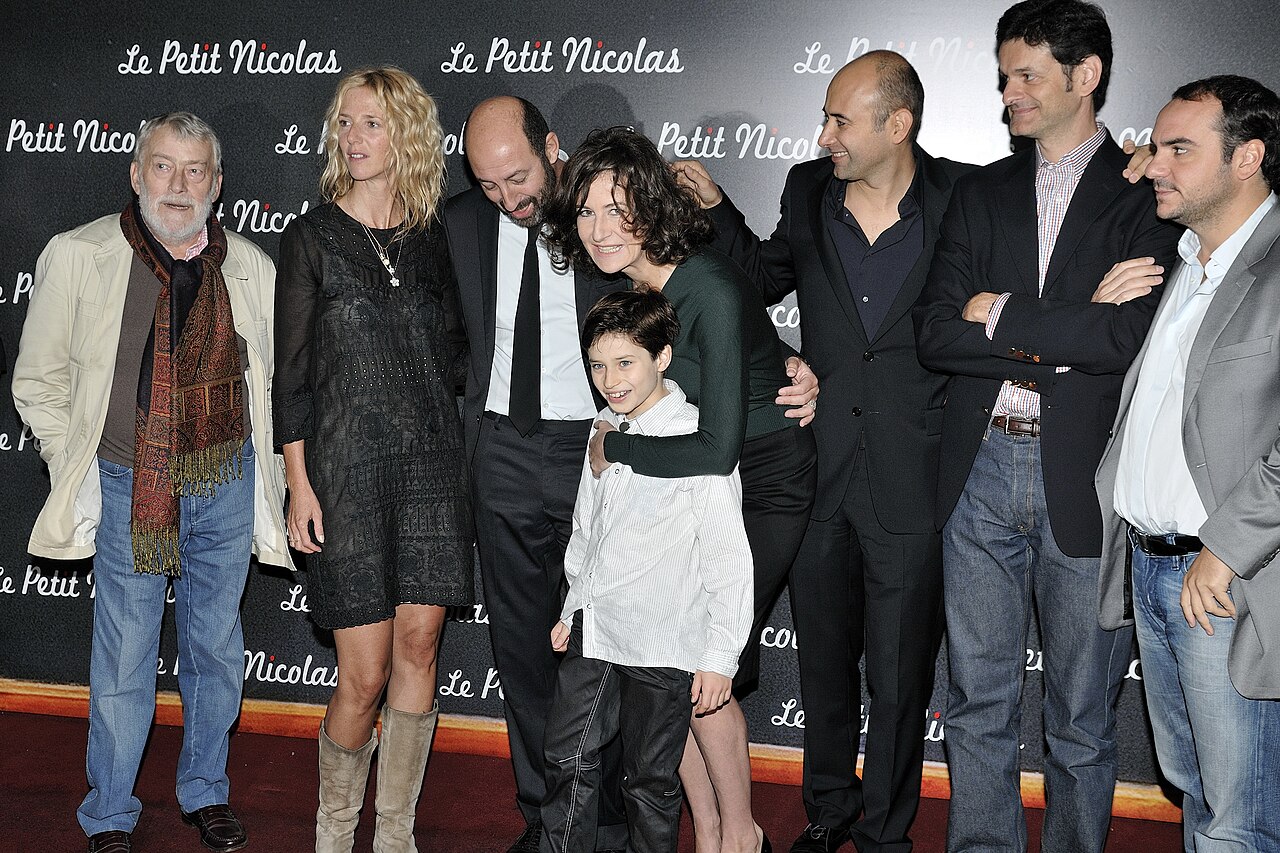 Avant-première du film Le petit Nicolas au Grand Rex, à Paris, le 20 Septembre 2009, en présence de toute l'équipe de film. De gauche à droite : Michel Duchauss