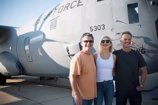 Director Peter Berg and actors Kurt Russel and Kate Hudson visited Keesler Air Force Base Sept. 10 as part of a prescreening of their new film, Deepwater Horizo (2016)