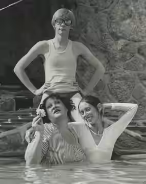 Pat Ast, Dennis Christopher, and Shelley Duvall in 1975
