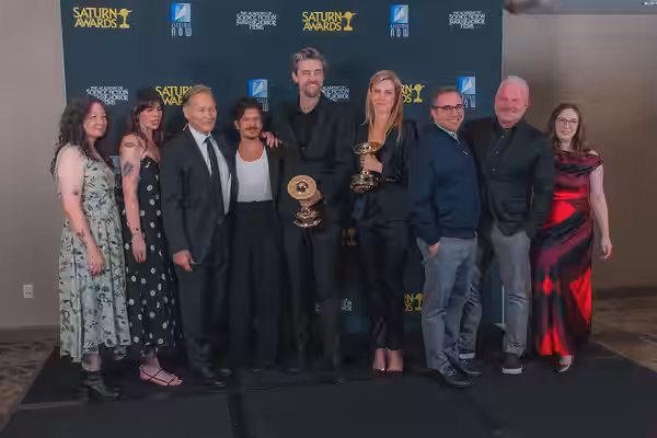 Irene Yeung, Jordan Weaver, James Remar, Rudy Mancuso, Andy Muschietti, Barbara Muschietti, Brad Kane, Daryl Sawchuk, &amp; Esther Sokolow at the 53rd Saturn Aw (2026)