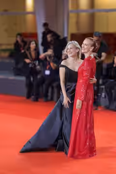 Carole Bouquet and Mélanie Laurent, actresses, at 83rd Venice International Film Festival in Venice, Italy for the film Un bon avocat (The Good Lawyer). (2026)