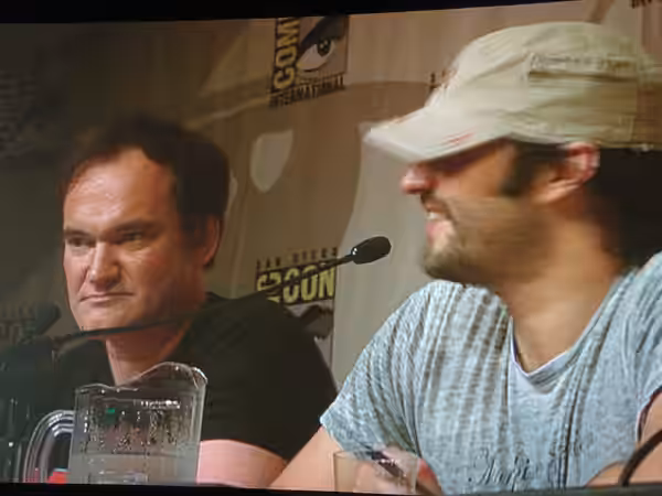 Quentin Tarantino e Robert Rodriguez a San Diego al Comic-Con International 2006 parlano di Grindhouse. Autore: Kevin Tostado Fonti: flickr.com