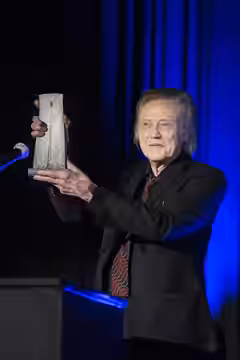 Christopher Walken receiving the Rencontres 7e Art Lausanne 2018 honorary award during the closing ceremony.