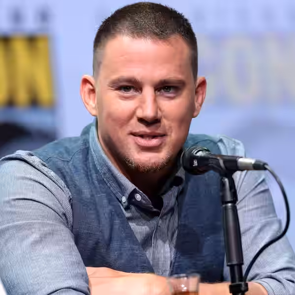 Channing Tatum speaking at the 2017 San Diego Comic Con International, for "Kingsman: The Golden Circle", at the San Diego Convention Center in San Diego, Calif