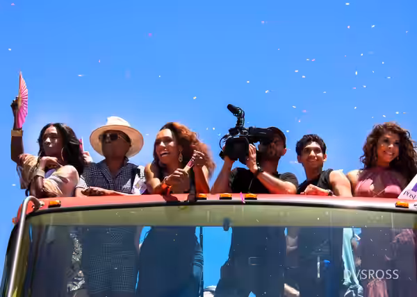 Stars from the show "Pose" at Los Angeles Pride Parade (2018)
