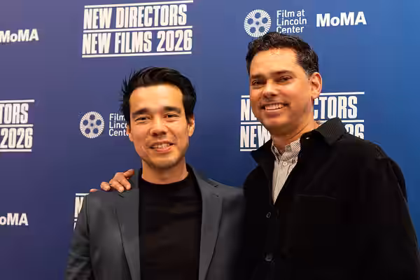 Adrian Chiarella, left, and Rajendra Roy, right, at the 55th New Directors / New Films opening night in the Museum of Modern Art (2026)