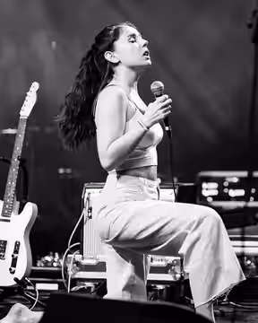 Samia performing live at the El Rey theatre in Los Angeles, California, on Friday, March 29, 2019. Samia opened for Donna Missal.