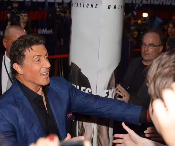 Sylvester Stallone in Paris at the French premiere of "The Expendables 3" (2014)