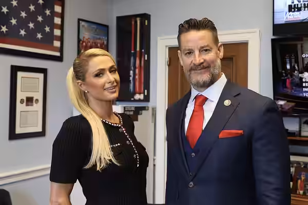 Thank you to @ParisHilton for stopping by my office to discuss The Accountability for Congregate Care Act! (2021)