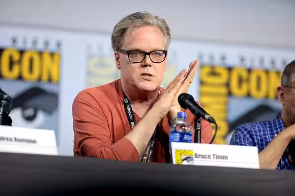 Bruce Timm speaking at the 2019 San Diego Comic Con International, for "Batman Beyond 20th Anniversary", at the San Diego Convention Center in San Diego, Califo