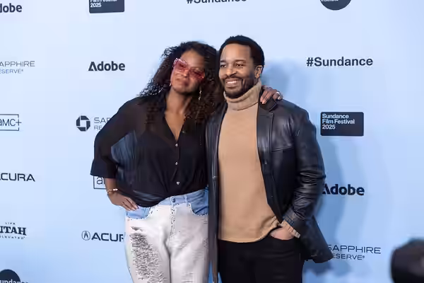 Cassandra Freeman and André Holland at the 2025 Sundance Film Festival for the premiere of "Love, Brooklyn"