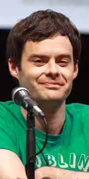 Bill Hader speaking at the 2013 San Diego Comic Con International, for "Cloudy with a Chance of Meatballs 2", at the San Diego Convention Center in San Diego, C