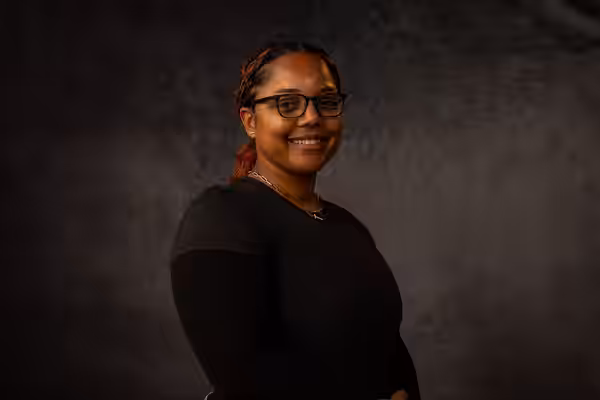 Daysha Broadway, editor from Inglewood, California, at the WikiPortraits studio at the 2025 Sundance Film Festival. (2022)