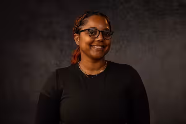 Daysha Broadway, editor from Inglewood, California, at the WikiPortraits studio at the 2025 Sundance Film Festival. (2022)