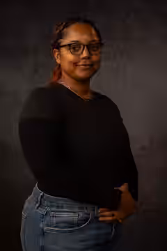 Daysha Broadway, editor from Inglewood, California, at the WikiPortraits studio at the 2025 Sundance Film Festival. (2022)