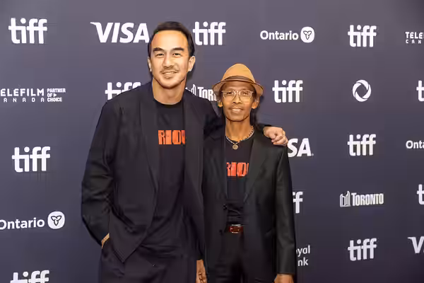 Joe Taslim and Yayan Ruhian, actors, at the 2025 Toronto International Film Festival (TIFF) for the movie The Furious.