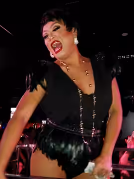 Jujubee performing "Heart Attack" (White Sea remix) by Demi Lovato at the Café in San Francisco, California, United States. (2014)