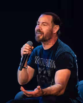 Chris Pontius and Kjartan Lauritzen interviewed by Tarjei Strøm at Tons of Rock, Oslo, Norway, 2025