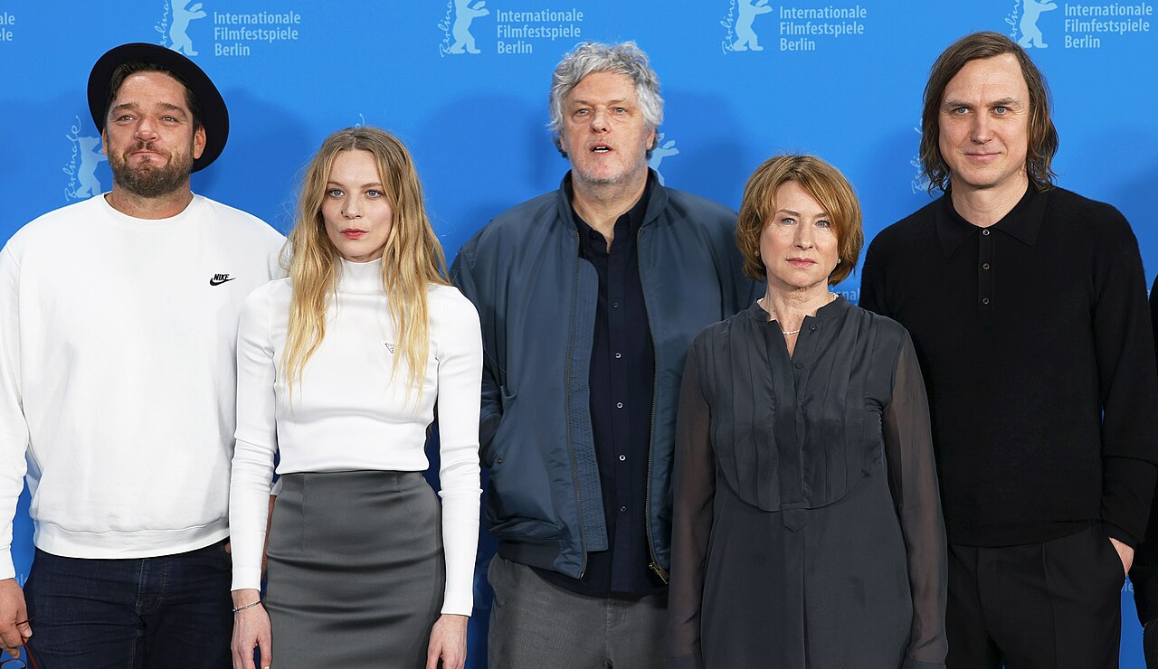 Film Crew of Sterben:Ronald Zehrfeld, Lilith Stangenberg, Matthias Glasner, Corinna Harfouch and Lars Eidinger at Berlinale 2024