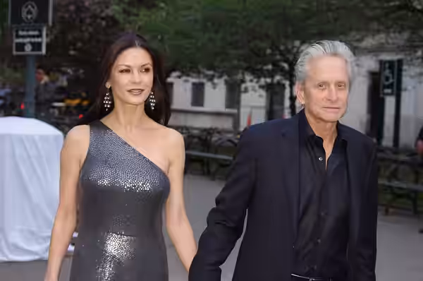 Catherine Zeta-Jones and Michael Douglas at the Vanity Fair party for the 2012 Tribeca Film Festival.