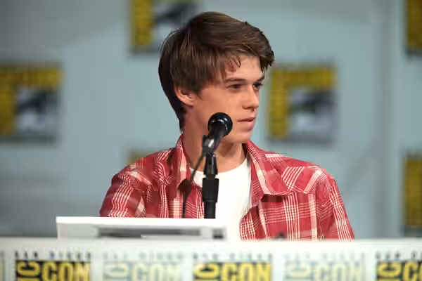 Colin Ford speaking at the 2014 San Diego Comic Con International, for "Under the Dome", at the San Diego Convention Center in San Diego, California. Please att