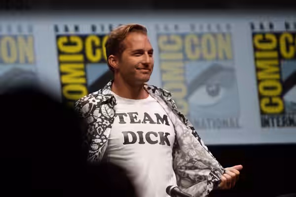 Ryan Hansen speaking at the 2013 San Diego Comic Con International, for "Veronica Mars", at the San Diego Convention Center in San Diego, California. Please att