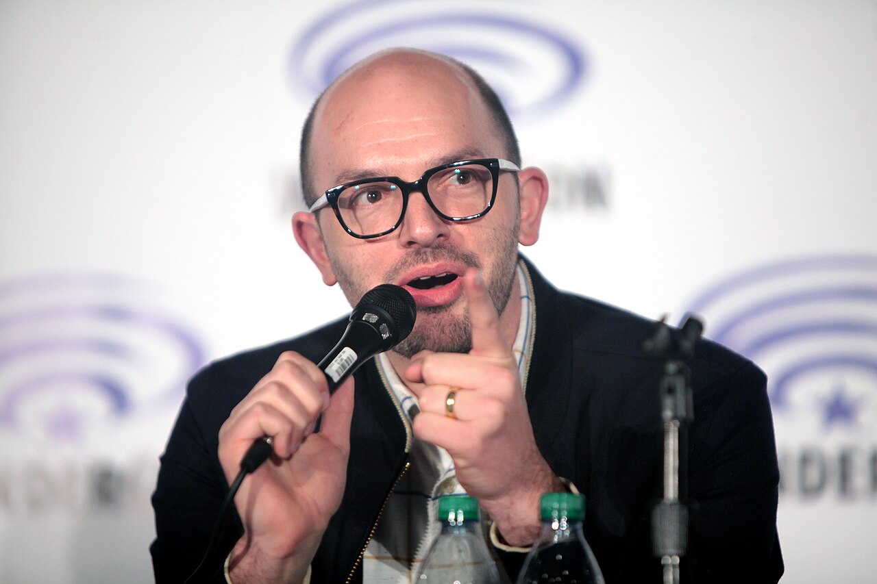 Paul Scheer speaking at the 2016 WonderCon, for "TV Guide Magazine's Fan Favorite Showrunners", at the Los Angeles Convention Center in Los Angeles, California.