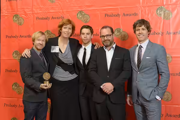 John Fawcett, Maureen Ryan, Jordan Gavaris, Graeme Mason and David Fortier at the 73rd Annual Peabody Awards (2014)