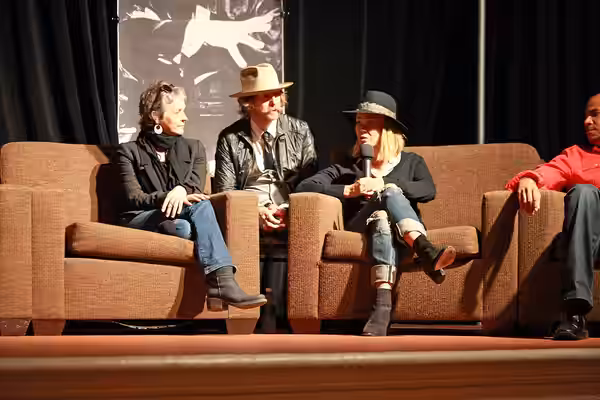 Melissa McBride ("Carol"), Laurie Holden ("Laurie") and Lew Temple ("Axel") from "The Walking Dead" at Spooky Empire's Ultimate Horror Weekend 2014 held in Orla