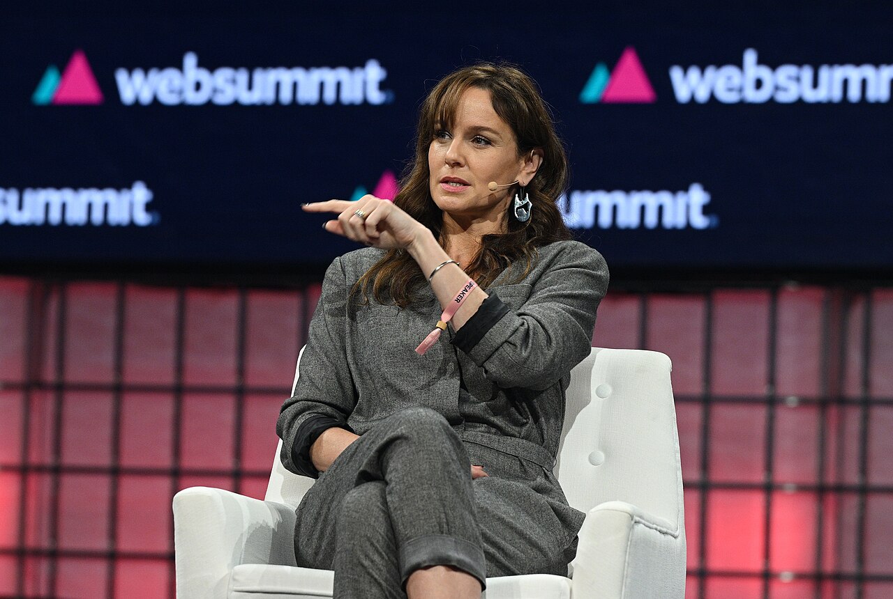 15 November 2023; Sarah Wayne Callies, Actor &amp; Ambassador, International Rescue Committee; on Centre Stage during day two of Web Summit 2023 at the Altice A