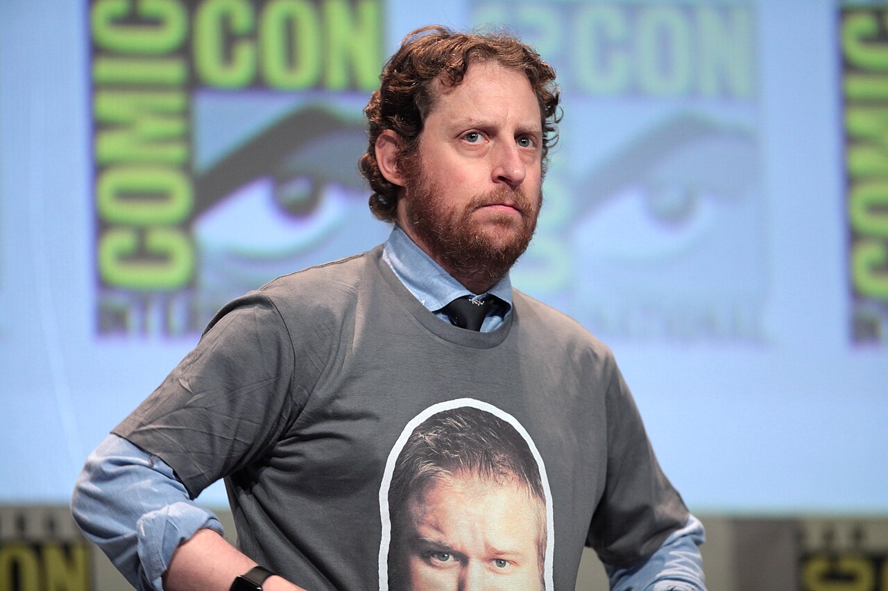 Scott M. Gimple speaking at the 2015 San Diego Comic Con International, for "The Walking Dead", at the San Diego Convention Center in San Diego, California. Ple