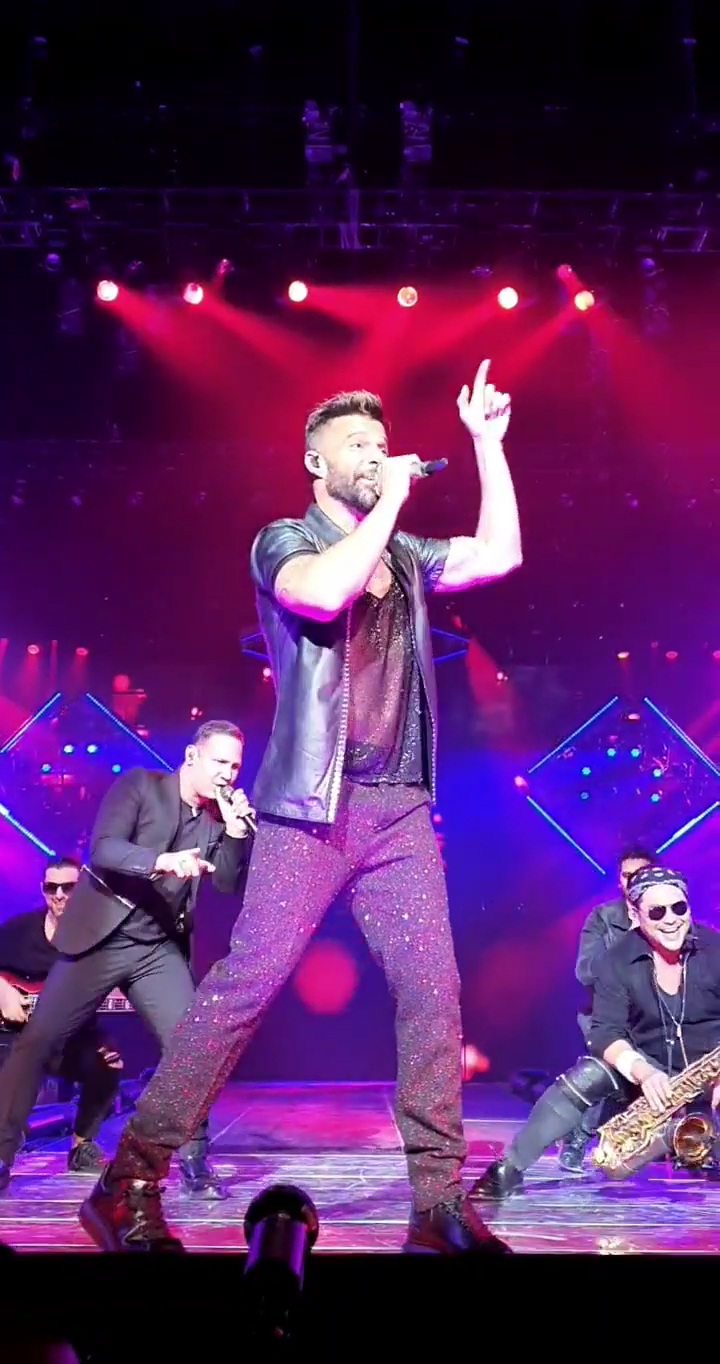 Ricky Martin performing "La Bomba" during his Movimiento Tour at Movistar Arena in Buenos Aires on February 27, 2020